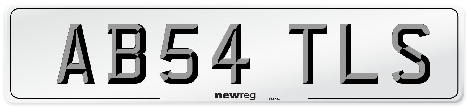 AB54 TLS Number Plate from New Reg